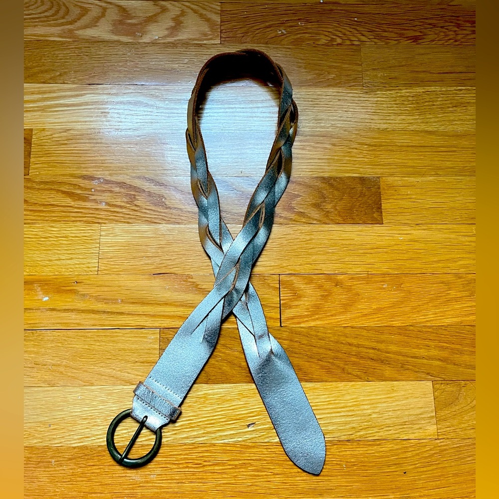 H&M Braided Metallic Belt with Round Buckle